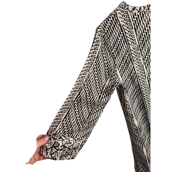 Soft Surroundings Raven Shift Dress Medium Midi  Abstract Black Beach Boho - Picture 9 of 11